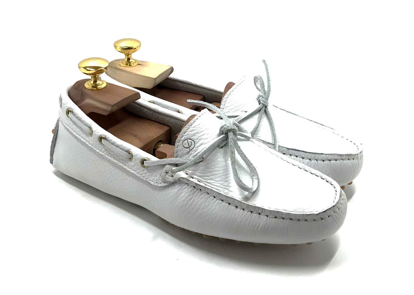 Loafers 'Drive' in White calfskin