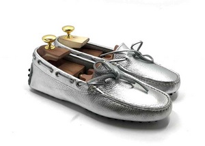 Loafers 'Drive' in calfskin Silver