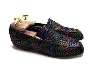 Loafers 'Tasca' in calfskin silkscreened Show Black™