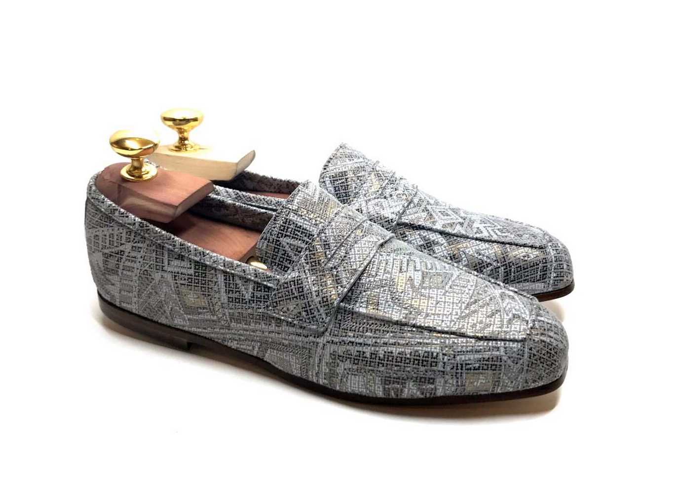 Loafers 'Tasca' in calfskin silkscreened Metis Icep™