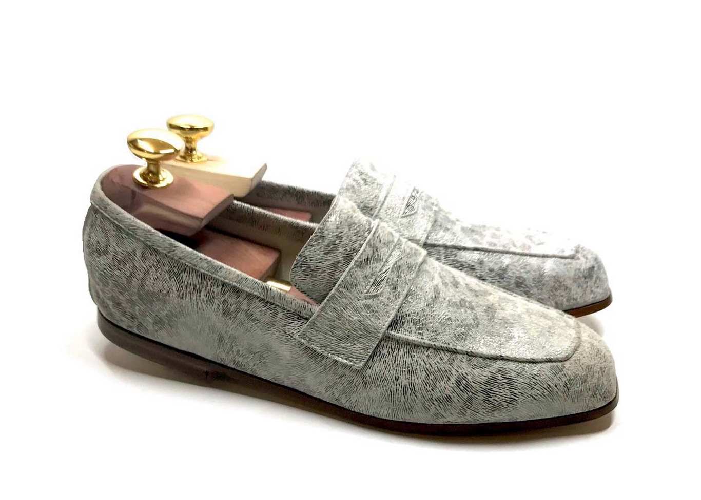 Loafers 'Tasca' in calfskin silkscreened Poller White™