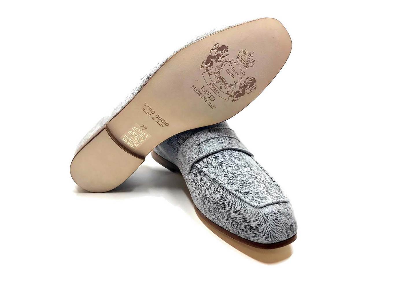 Loafers 'Tasca' in calfskin silkscreened Poller Icep™