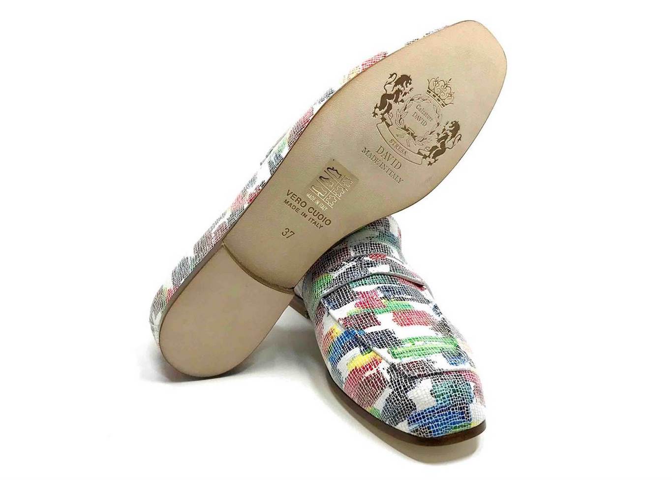 Loafers 'Tasca' in calfskin silkscreened Catch Multi™