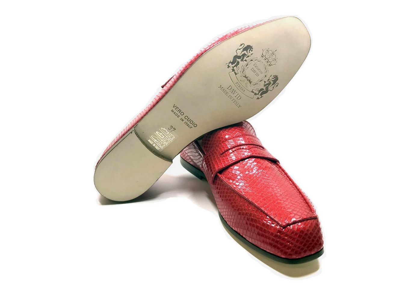 Loafers 'Tasca' in calfskin silkscreened Viper Fiamma™