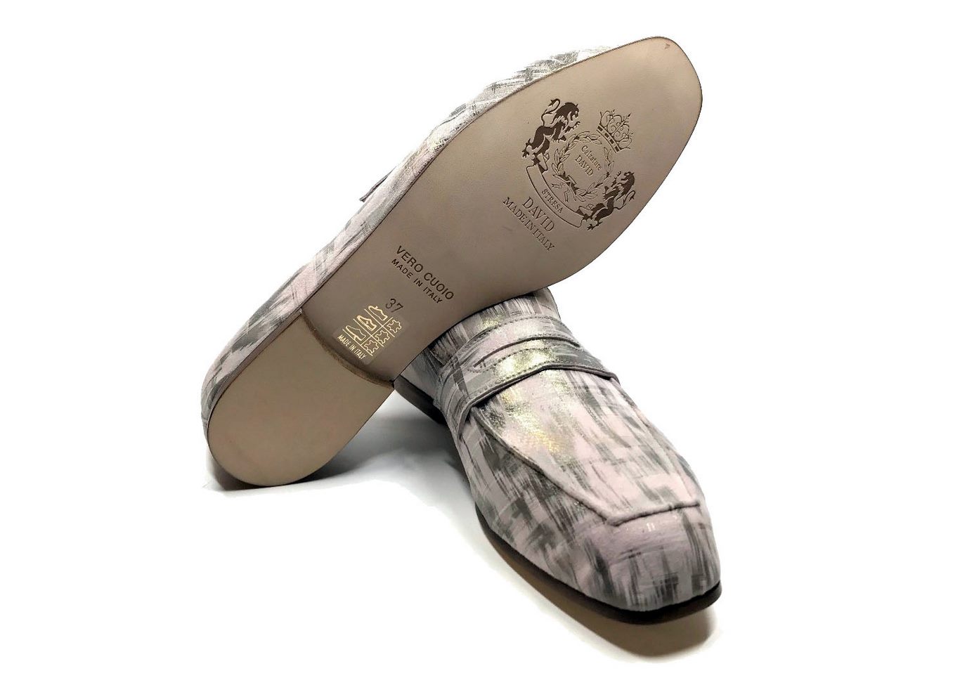 Loafers 'Tasca' in calfskin silkscreened Matu Cipria™