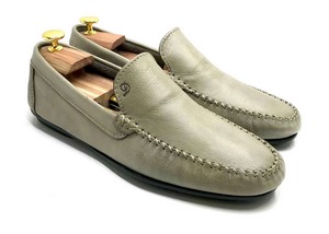 Comfort Loafer with rubber Bottom in Grey hammered leather