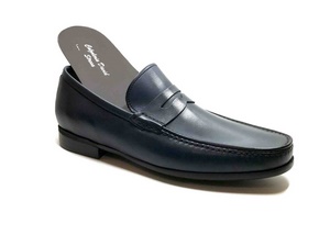 Comfort Loafer with removable insoles dark Blue leather