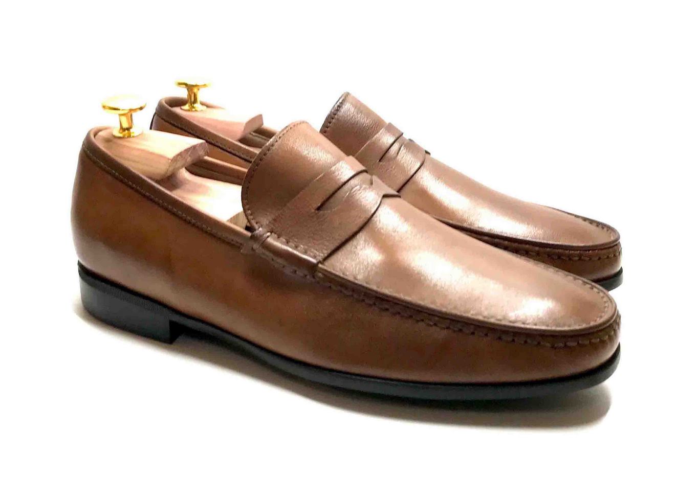 Comfort Loafer with removable insoles light Brown leather