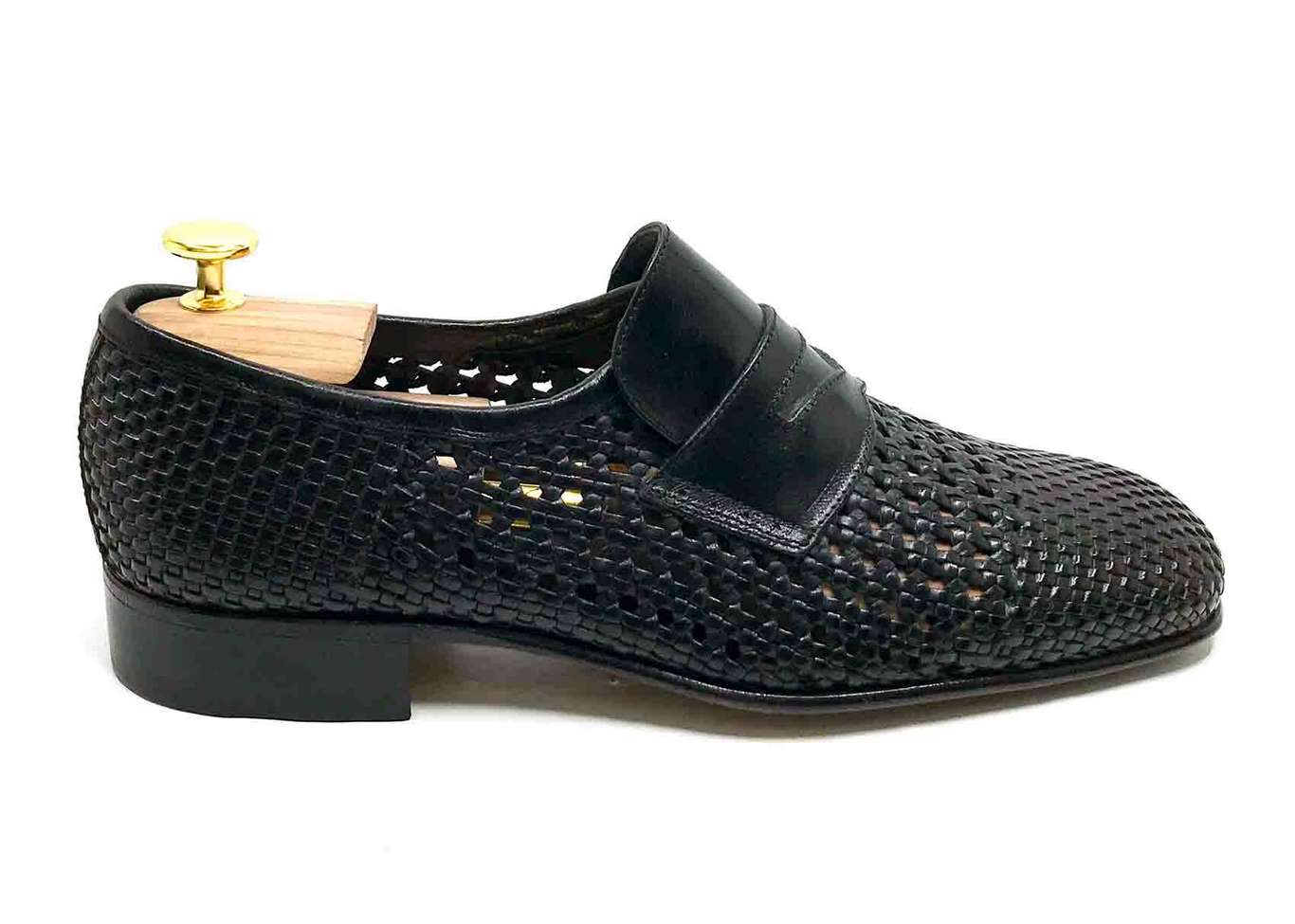 Comfort Loafer in Black woven leather