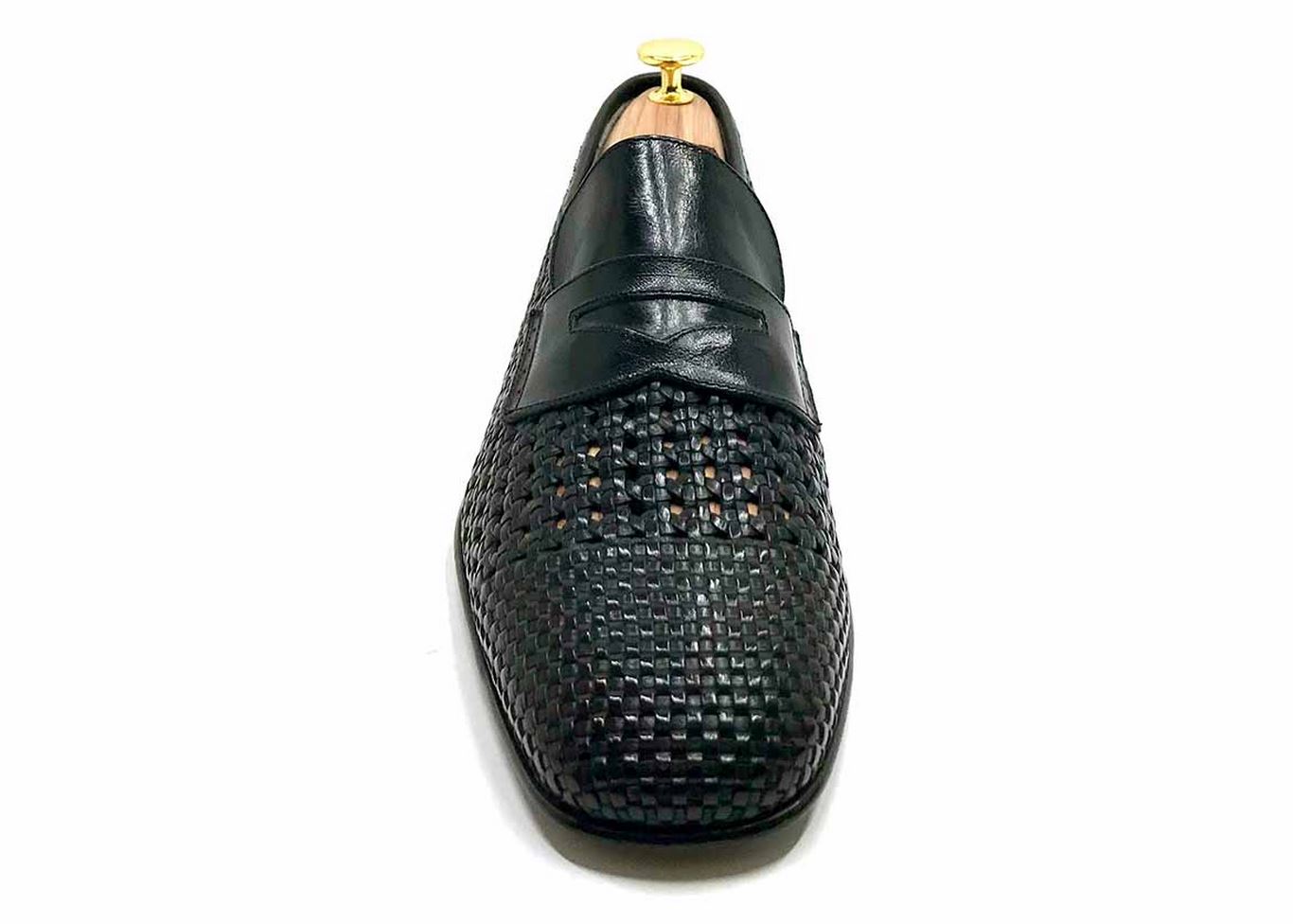 Comfort Loafer in Black woven leather