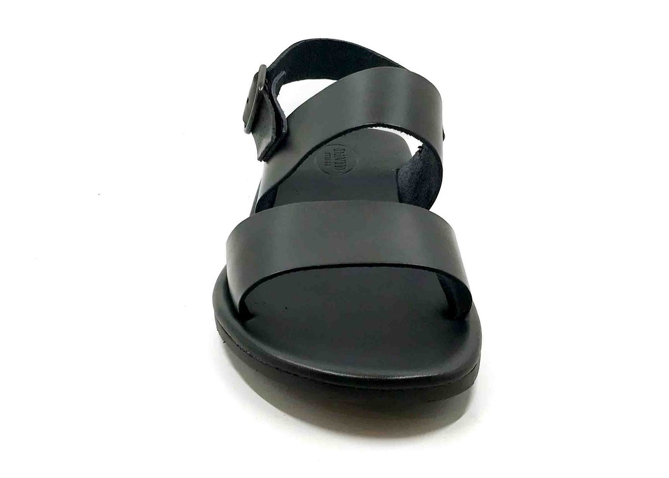 Sandalo con soletta imbottita in vacchetta color Nero