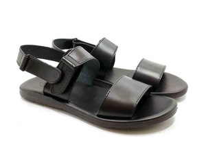Padded sole Sandals in Black cowhide leather