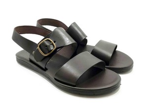 Padded sole Sandals in Brown cowhide leather