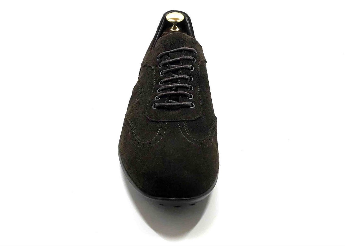 Sneaker in camoscio Marrone scuro con soletta estraibile